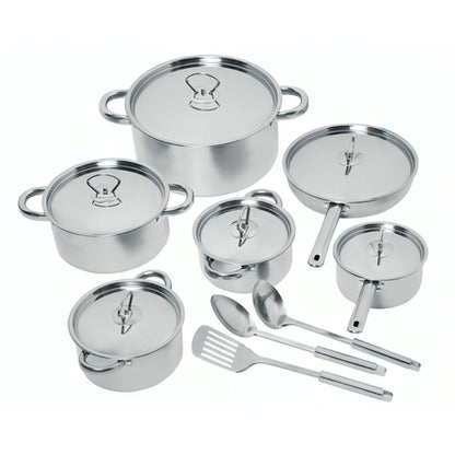 15 Pcs Heavy Duty Stainless Steel Cookware Set & Get FREE Cutting Board