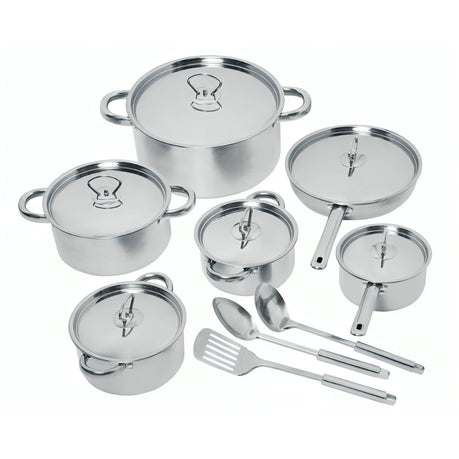 15 Pcs Heavy Duty Stainless Steel Cookware Set & Get FREE Cutting Board
